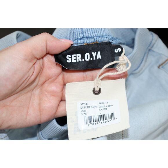 SER.O.YA Light Blue Women Jeans Straight Leg - Picture 5 of 15